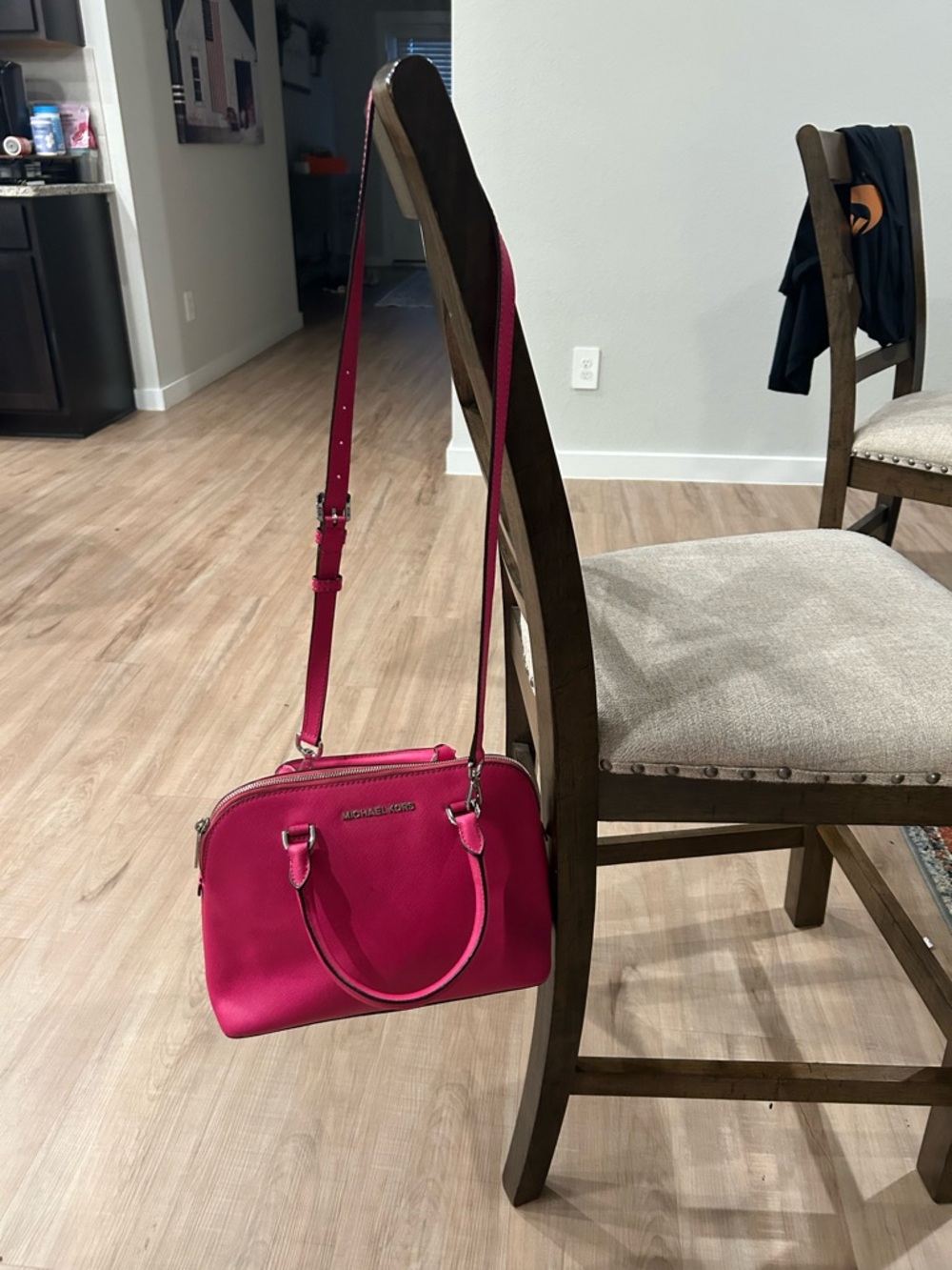 Michael Kors Saffiano Dome Satchel - Hot Pink - Picture 3 of 6